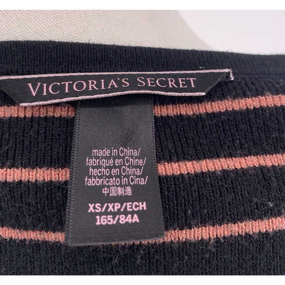 Victoria's Secret Cropped Knit Striped Top Long Sleeve Y2K Lolita XS - Picture 6 of 8